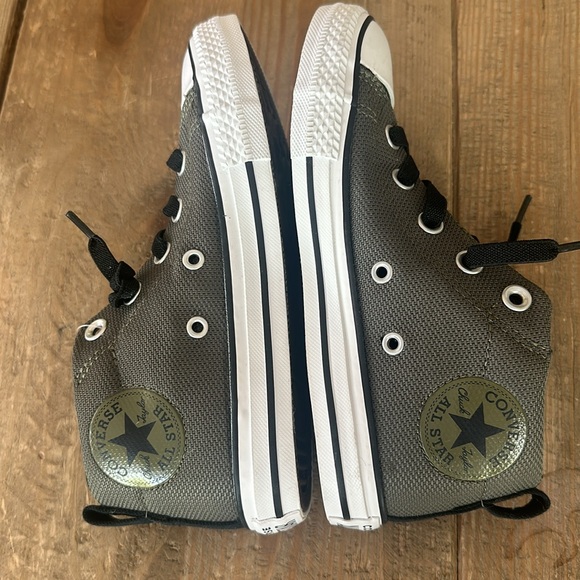 Converse ALL STAR Kicks Kids Army Green Khaki Black Brand New US1/13.5UK/32EU - Picture 7 of 8